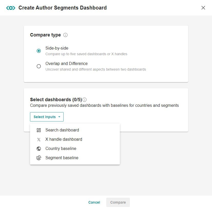 Author Segments: Baseline Search in Compare